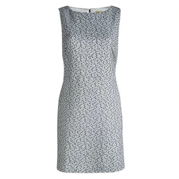 Alice + Olivia Tweed Mini Dress Black White Open Back Size 2 - Picture 2 of 6